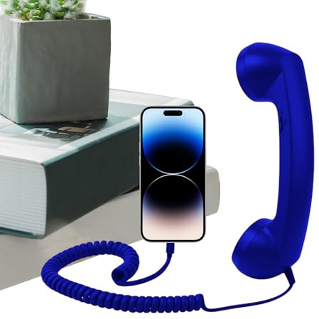 Retro telefonadapter - 20 cm bärbar handenhet | Telefonluren, retro telefonadapter, fast telefonadaptrar | för kontor resor sängbord rum b