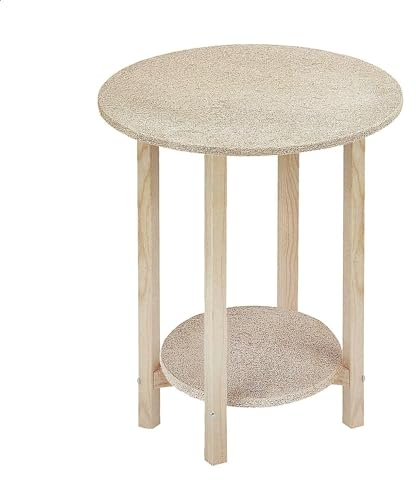 Aranaz | Mesa Camilla Gazte Redonda | Madera de Pino | Tablero Aglomerado | Mesa de Salon, Cocina o Terraza | Desmontable | Ideal para Invierno y Verano | Sin Barnizar | Mesas Color Madera | 40x55cm