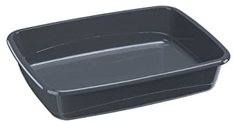 Ferplast Bac à Litière pour Chat, Maison de Toilette, Nettoyage Facile, en Plastique, L 54,5 x W 39,5 x H 12,5 cm, différentes Couleurs