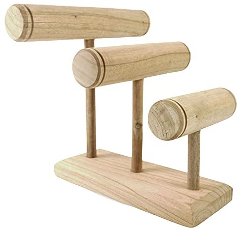 Coco Papaya Présentoir bracelets et montres 3 joncs en bois massif brut