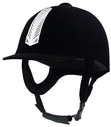 TentHome Casco de equitación Terciopelo Bomba esquétre Ligero Negro Niños Adulto, color Negro , tamaño 52 cm