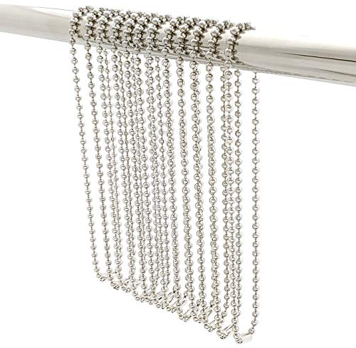 Duschvorhanghaken, lang, 70 cm, Duschvorhangringe, Spa-Qualität, Edelstahl, 12 Stück