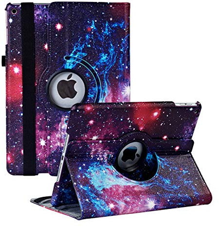 Fodral för iPad 10,2 tum 7/8/9. generation - 360 grader justerbart skyddsfodral som automatiskt sömn/vakna upp (färg galax)
