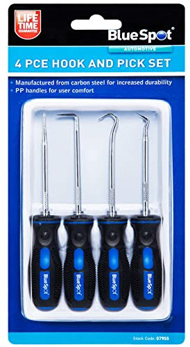 4X BlueSpot Professional Pick & Hook Probe Set | O Ring | Automotive | Car Seal Remover | Garage | Workshop | Equipment | Heavy Duty | Mechanics | Engine | Hand Tools | DIY | UK Free P&P