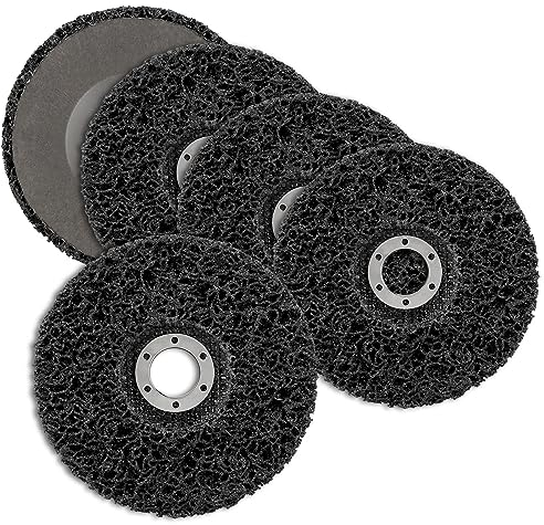 CSD Disc Sanding Disc, 5 Pieces Coarse Cleaning Disc Set, Surface Processing or Paint Removal, Polishing for Drilling, Roller Sanding Disc (125 mm, Black)