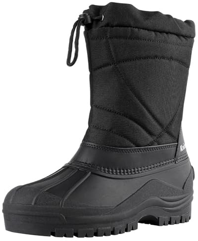Knixmax Stivali da Neve Uomo Fodera Calda Scarpe Invernali Antiscivolo Impermeabili Trekking Outdoor Doposci Scarpe da Neve Nero EU 46