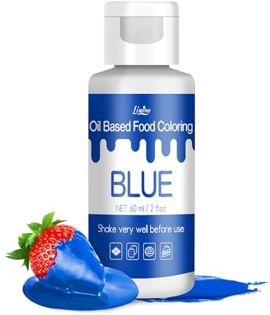 Fettlösliche Lebensmittelfarbe - 60ml Ölbasis Lebensmittelfarben für Schokolade, Süssigkeit, Kuchen, Backen, Macaron - Konzentrierte Food Coloring für Tortendeko, Buttercream, Fondant (Blau)