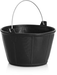 KEROPPA, Cubo Goma Albañil, Asa Metálica, Caldereta para Obra, 11 Litros Multiusos Transporte de Agua y Materiales, Resistente