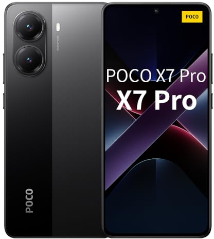 XIAOMI POCO X7 Pro Smartphone, 8GB+256GB, Black, 50MP Main Camera with OIS, 6000mAh (typ) Battery with 90W HyperCharge, IP68, AI Features (No Charger Included), 2 Year Warranty