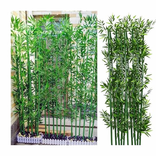 Pantalla de privacidad de plantas de bambú verde artificial para patio, plantas de bambú artificiales, árboles, cerca de privacidad para exteriores e interiores, para jardín, patio, entrada(100cm/3.3f
