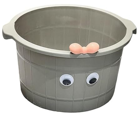 MotiveTech Bacinella Pediluvio Contenitore per Pedicure Secchio Spa Portatile Vasca per Piedi in PP Spesso E Robusto con Rilievi per Massaggio Adatto per La Cura, Grigio