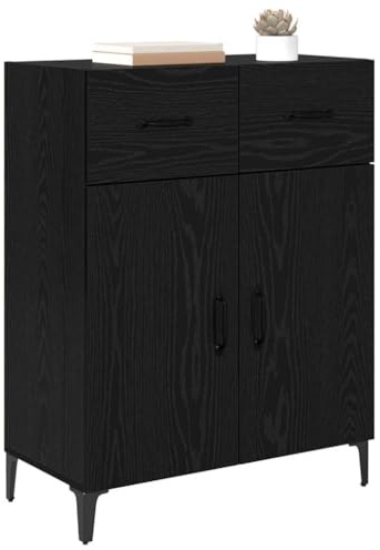 vidaXL Credenza Rovere Nero 69,5 x 34 x 90 cm Legno ingegnerizzato