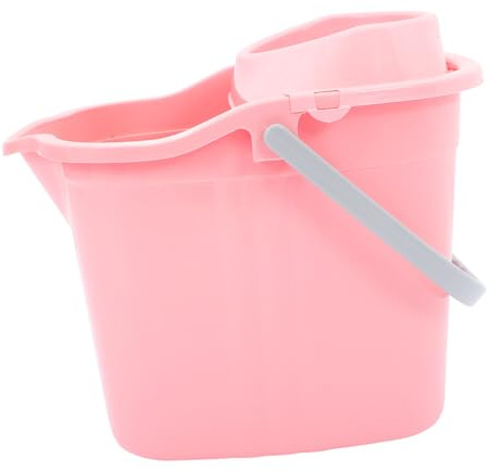 COLLBATH Secchio Per La Pulizia Domestico Manico Comodo, Secchio Per Acqua Manuale in Plastica Resistente Rosa, Per Casa, Ufficio e Hotel