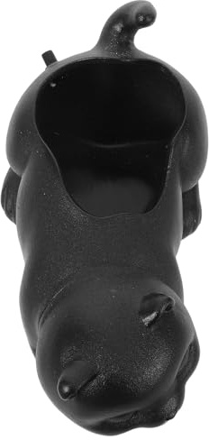 VANZACK Fontaine Cascade pour Bassin D’Aquarium en Céramique Noire Distributeur D’Eau Décoratif Cracheur D’Eau Figurine de Chat Ornementale pour Jardin et Intérieur Améliore