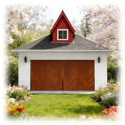 Vintergarageportsskydd och nätskydd, magnetisk värmeisolerad garageportsgardin för carportar, verkstad, väderbeständig isoleringskit för garageportar i bomull(Brun,W270cm x H290cm)