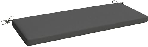 Outsunny Coussin de Banc, Coussin pour Banc de Jardin pour l'extérieur et l'intérieur, Housse Amovible Lavable, UPF 30+, Sangles de Fixation, Jardin, Patio, 110 x 46 x 6,5 cm, Gris foncé