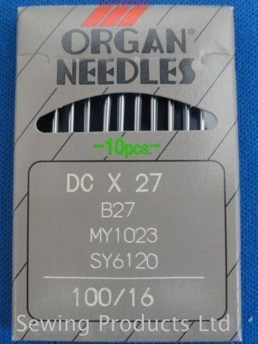 INDUSTRIAL OVERLOCK MACHINE NEEDLES B27 ORGAN FOR, BROTHER, JUKI, ETC SIZE 100/16