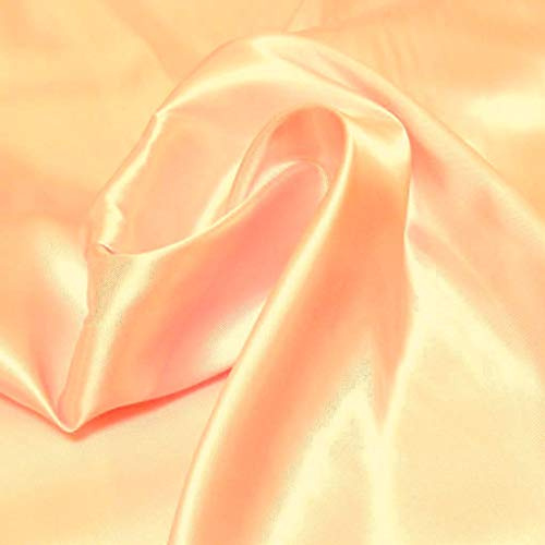 TOLKO Glanz Satin | Modestoff Dekostoff Kostümstoff Stoffe zum Nähen Meterware Dekorieren | Gardinenstoff Vorhangstoff Hochzeitsstoff Glitzer Satinstoffe/Nähstoffe 110cm breit (Apricot)