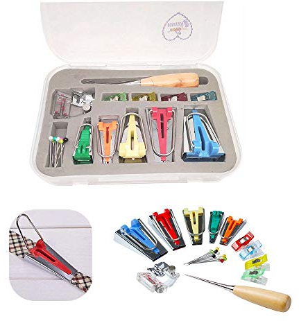 HONEYSEW Schrägbandformer / Schrägbandformer / Werkzeug-Set, 6 mm / 9 mm / 12 mm / 18 mm / 25 mm, 5 Größen