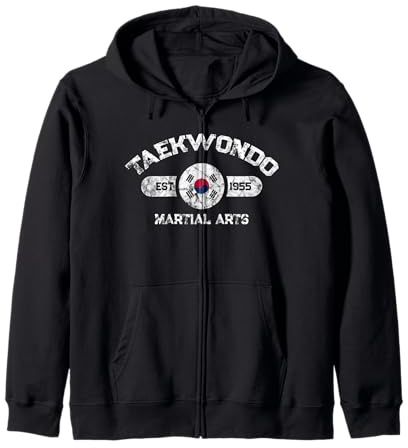 Taekwondo Established 1955 Tae Kwon Do Gift Martial Arts Felpa con Cappuccio