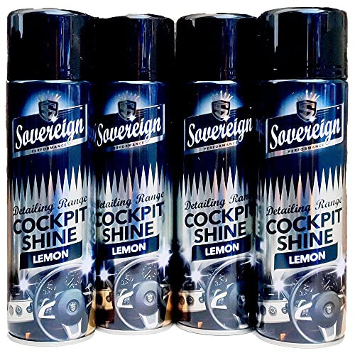 Sovereign Car Dashboard LEMON Cockpit Shine Cleaner Scented Spray 4 x 500ml