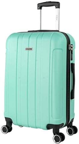 ITACA - Maleta Mediana con 4 Ruedas Giratorias para Viajes Largos Tipo Trolley Ideal como Maletas de Viaje Grandes 23 Kilos y Maleta Viaje Mediana Resistentes, Menta