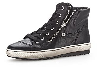 Gabor Damen Schnürstiefeletten, Frauen Schnürboots,Wechselfußbett,schnürboots,Winterstiefeletten,gefüttert,schwarz(silb/Smoky,39 EU / 6 UK