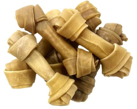 Maltbys' Stores 4x Small Knotted Rawhide Bones (approx. 4) Dog Treat Chews [RHS]