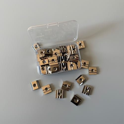 NELI Juego de 50 tuercas de ranura 8, rosca M6, ranura en T, 30 x 30, tuerca deslizante, tuerca de martillo