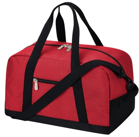 YoKelly Mini Reisetasche, Sporttasche 18L Small Duffel Bag XS, Schulsporttasche, Weekender, Fitnesstasche 35x20x25cm -Rot