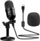 VOHALO USB Microphone Compatible with Laptop Desktop,Cardioid Condenser Microphone for MAC, Gaming, Recording, Streaming, Podcasting, Plug and Play, Black