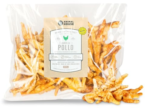 Animal House Friandise Chien Barf Naturelle – Pattes de Poulet Séchées, Snack Séché Riche en Protéines (500 g, Pattes DE Poulet)