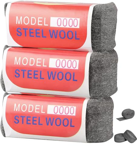 Stahlwolle, 3 Rollen 0000 Stahlwolle, 4m Stahlwolle 0000 Fein,Edelstahlwolle Fein, Zum Füllen von Löchern und Rissen in Wänden, für Garagen und Gärten