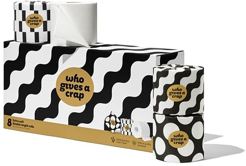 Who Gives A Crap – Premium Bamboo, Twice as Long, Toilet Roll, Box of 8 (3-Ply, 360 Sheets) - Soft, Strong, Sustainable