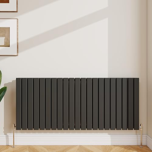 SLINE SANITARY 600x1428mm Horizontal Radiator Anthracite Double Modern Flat Panel Central Heating Radiator