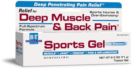 Nature's Way Boericke & Tafel Sports Gel, Relief for Deep Muscle, Joint, Tendon, & Back Pain and Inflammation, Homeopathic, 2.5 oz