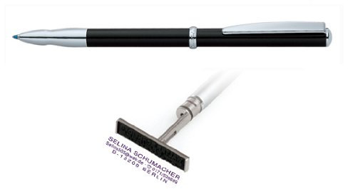 Stempelkugelschreiber Heri Styling schwarz/silber vom Kaufhaus2010