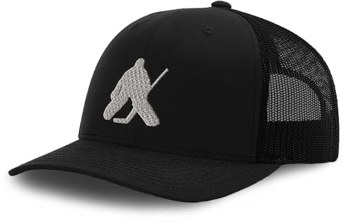 Speedy Pros Hockey Goalie Style 2 Embroidery Design Low Crown Mesh Golf Snapback Hat Black