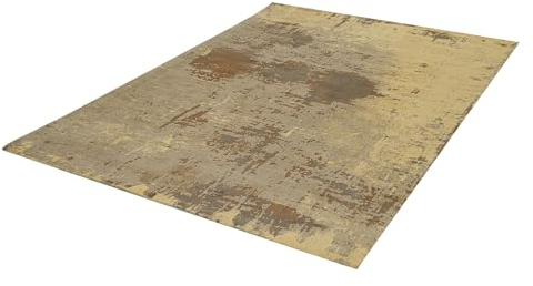 invicta INTERIOR Orientalischer Design Teppich MODERN Art 240x160 cm braun grün Used Look Wohnzimmerteppich Baumwolle Orientteppich Orientalisch