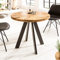 invicta INTERIOR Massiver Esstisch Iron Craft 80cm rund Natur Mangoholz geflexte Beine Bistrotisch Küchentisch Holztisch