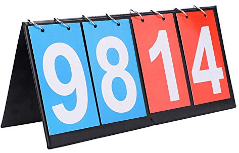 Compteur manuel de 8,1/11,2/14,4 x 6,5 pouces, cTableau de score, Compte-Rendu de Score de Tableau de Bord Portable à 4 Chiffres pour Le Basket-Ball de Tennis de Table Tableau Bord (Four scoreboard)