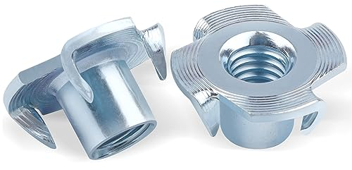 Jeboler Lot de 50 écrous à frapper M8X 11 mm en acier au carbone avec 4 pointes à frapper pour bois et plastique (DIN 6930 / ISO 6930 g)