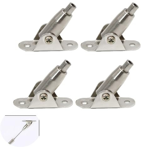 UtySty 4 Pack Curtain Wire Rod Connector Wall Mount End Terminal Base Adjustable Self-Locking for Art Display Billboard Pendant Stainless Steel Photo Hanging Rope Crafts Organizer Suspension Cable