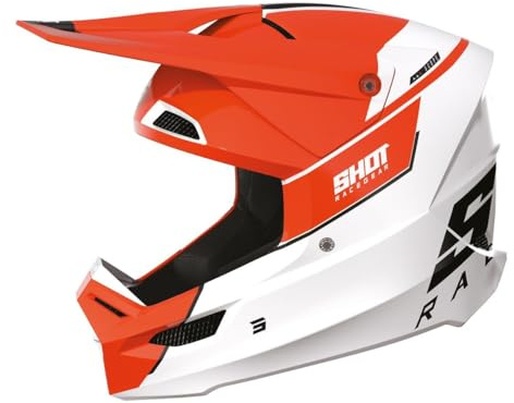 SHOT RACE GEAR Casque Motocross Furious Scope Orange Glossy – Casque Moto Tout-Terrain Homologué ECE 22.06 – Ultra Léger 1300 g – Ventilation Optimisée – Intériérieur Lavable – Fermeture Double D