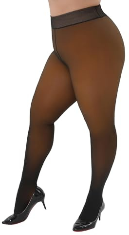 Yilanmy termostrumpbyxor dam stora storlekar vinter fodrade strumpbyxor varma tjocka termoleggings dam plyschstrumpbyxor XL-5XL, Karamell, 3XL-4XL plus size