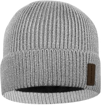 North Bund Winter Beanie Mütze Herren Damen Strickmütze Unisex Dickes Warmfutter Wintermütze Dehnbarer weicher Innerline Hut Grau