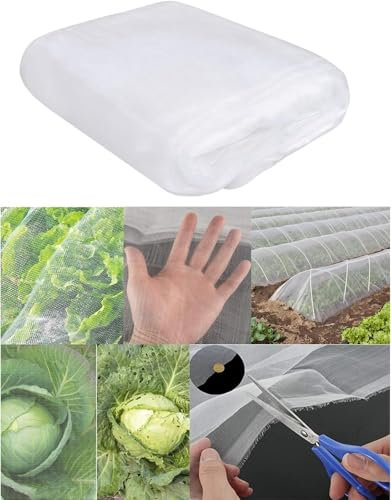 Filet de jardin pour légumes en maille fine, 2 x 5 m, filet de protection contre les insectes, les légumes de jardin, les plantes, les oiseaux, les papillons, les tunnels à mailles fines pour fleurs,