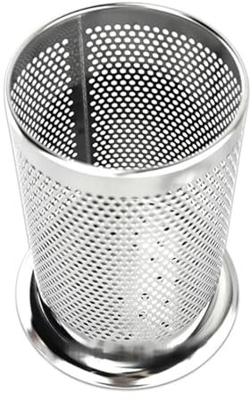 NOENNULL Soporte multiusos de acero inoxidable para utensilios de cocina, escurridor de cubiertos de metal con agujeros redondos para cuchillos, tenedores, cucharas, palillos