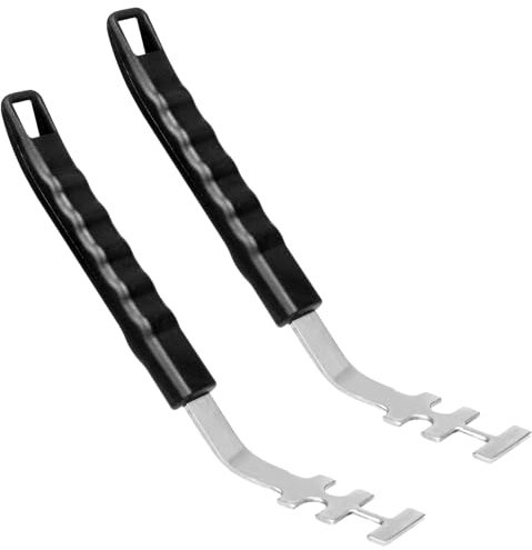 Lève-Grille Barbecue en Acier Inoxydable – Outil Universel avec Deux Encoches Ajustées avec Précision – Poignée Antidérapante avec Œillet Intégré – Ustensile de Cuisson Robuste et Pratique