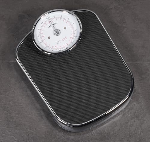 Altai Classic Analogue Bathroom Scale with Reinforced Glass Screen, Anti-Slip Rubber Surface, Large Display. Supports up to 150kg (23 stone) with a Stable Metal Platform, aAccurate Readings